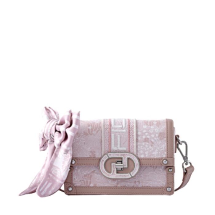 fion jin heartbeat jacquard with cow leather crossbody shoulder bag 241001112958