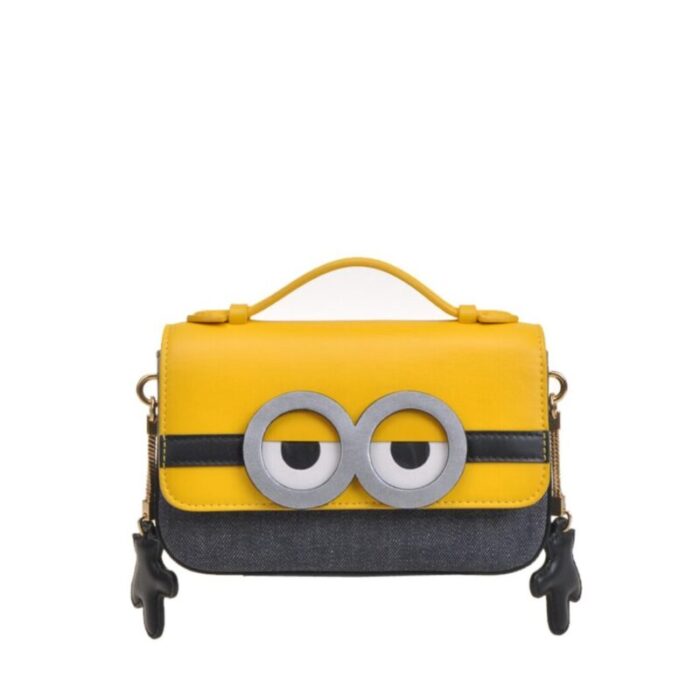 fion minions jacquard with leather crossbody shoulder handbag faafipj023ylwblezz 240625010038