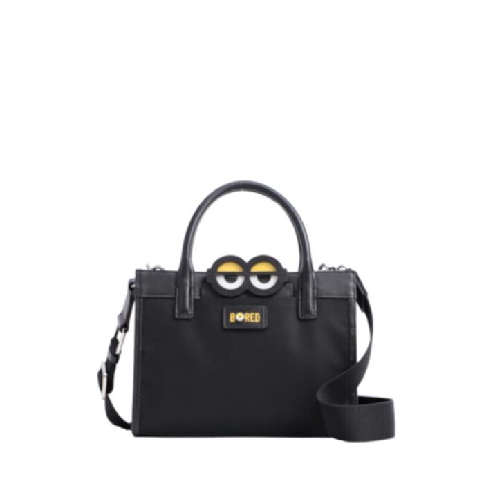 fion minions jacquard with leather handbag faafimv005blkblkzz 240625010036