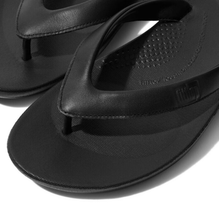 fitflop iqushion ergonomic leather flip flops all black 240718043110 3