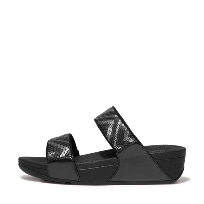 fitflop lulu sequin zigzag slides all black 241001113220