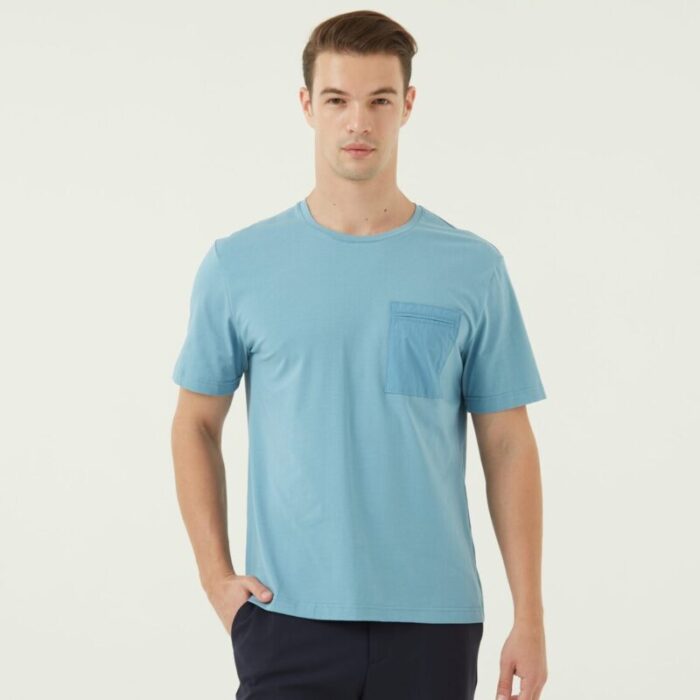 kurt woods ice cool patch pocket tee in light blue 240606102224