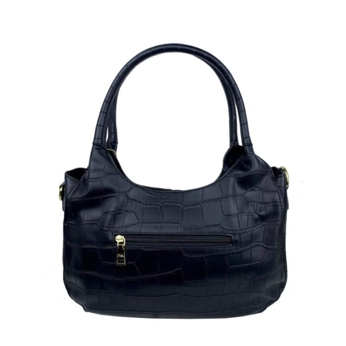 melco croco double round handle mid size shoulder bag black 230727060433 3