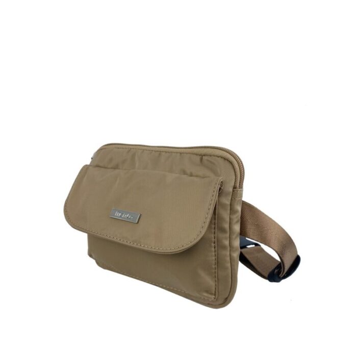 melco nylon waist pouch with front flap pocket beige 230727055830 1