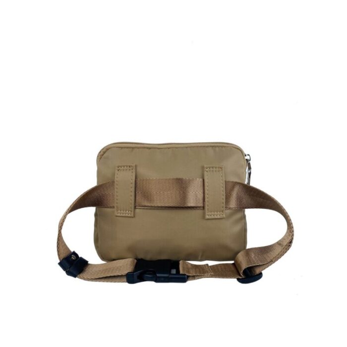 melco nylon waist pouch with front flap pocket beige 230727055830 2