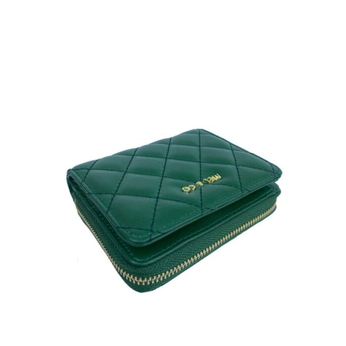 melco quilted bifold snap wallet with zip around compartment green 230728020931 4