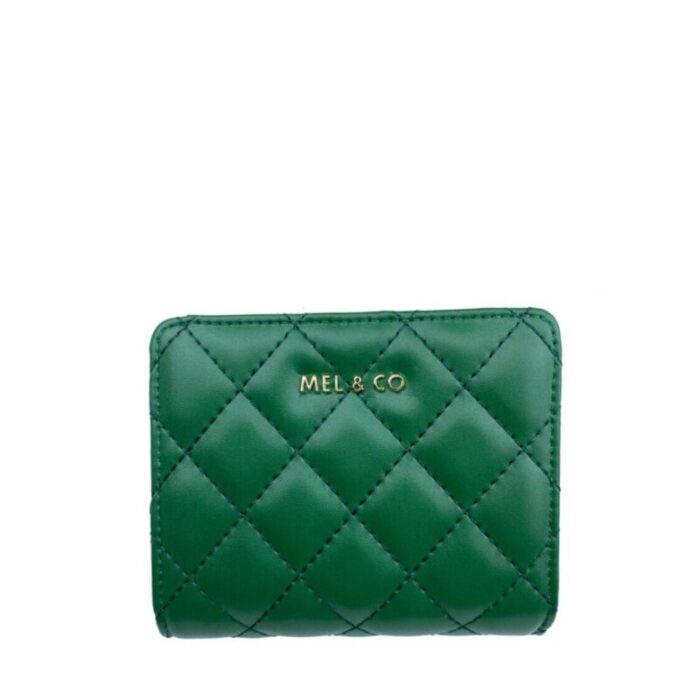 melco quilted bifold snap wallet with zip around compartment green 230728020931