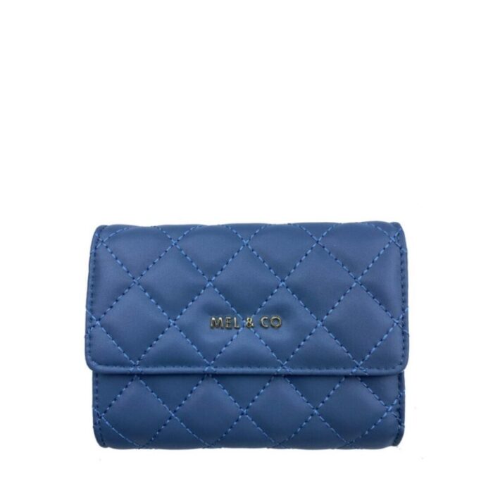 melco quilted half flap mid size wallet ash blue 240426092447