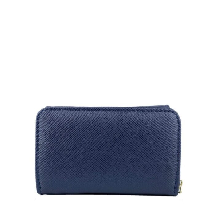 melco saffiano effect compact tri fold wallet navy 230717055003 1