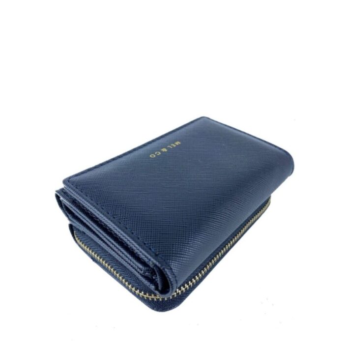 melco saffiano effect compact tri fold wallet navy 230717055003 3