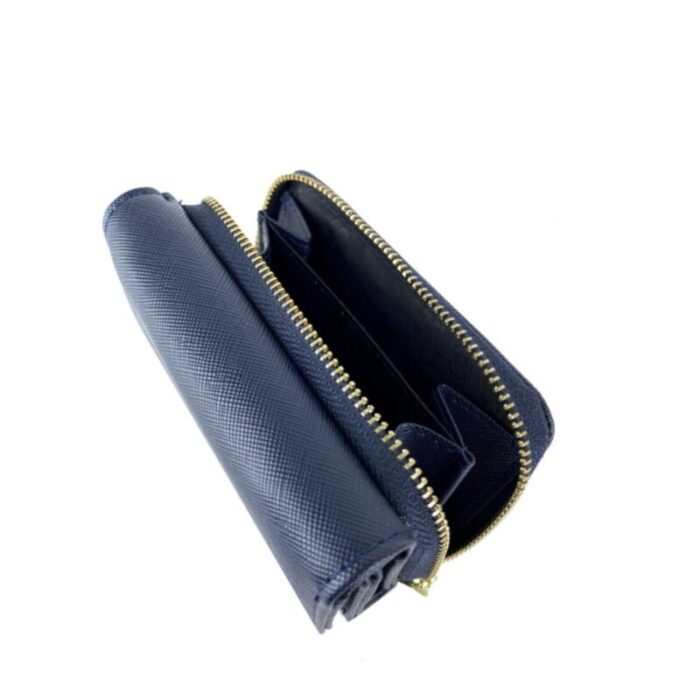 melco saffiano effect compact tri fold wallet navy 230717055003 5