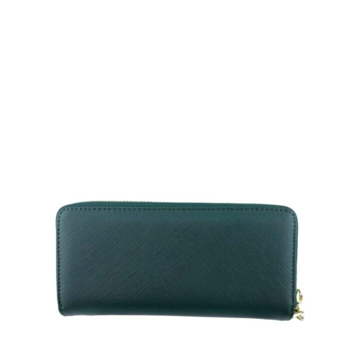 melco saffiano effect double zip around large wallet with wrist strap forest green 240822053258 2