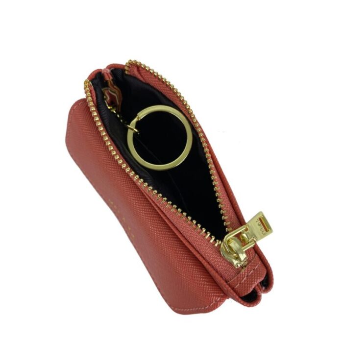 melco saffiano effect front flap pocket pouch with keyring mf1589a cora 240105042941 3