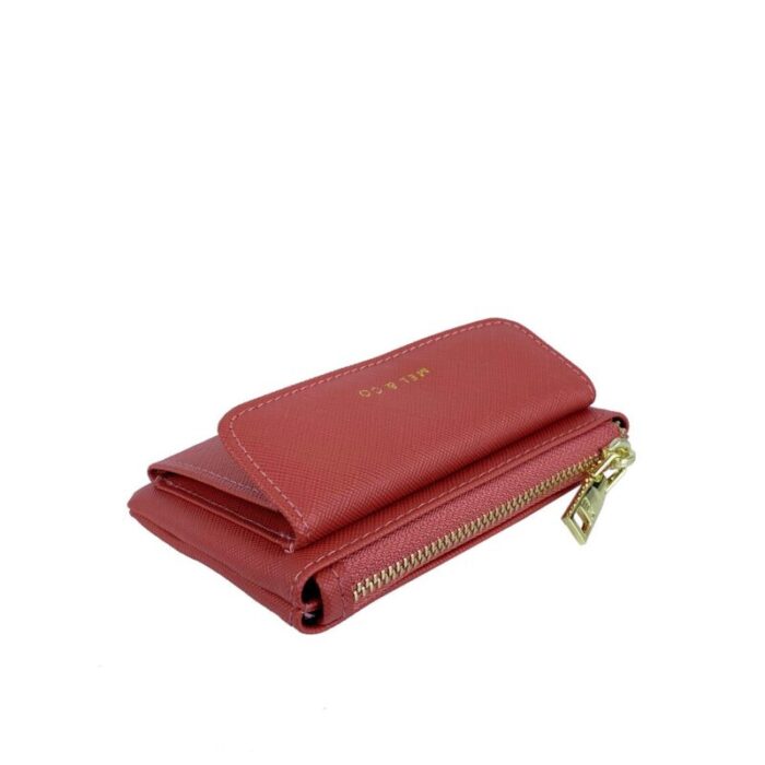 melco saffiano effect front flap pocket pouch with keyring mf1589a cora 240105042941 4