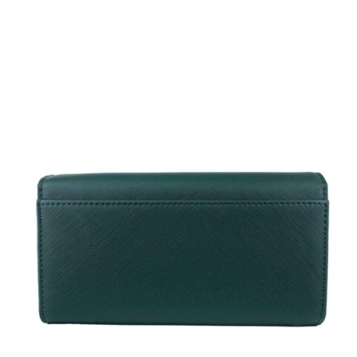 melco saffiano effect tri fold flap large wallet forest green 240822053107 1