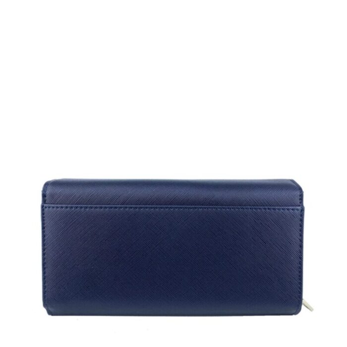 melco saffiano effect tri fold flap large wallet navy 240822053123 1