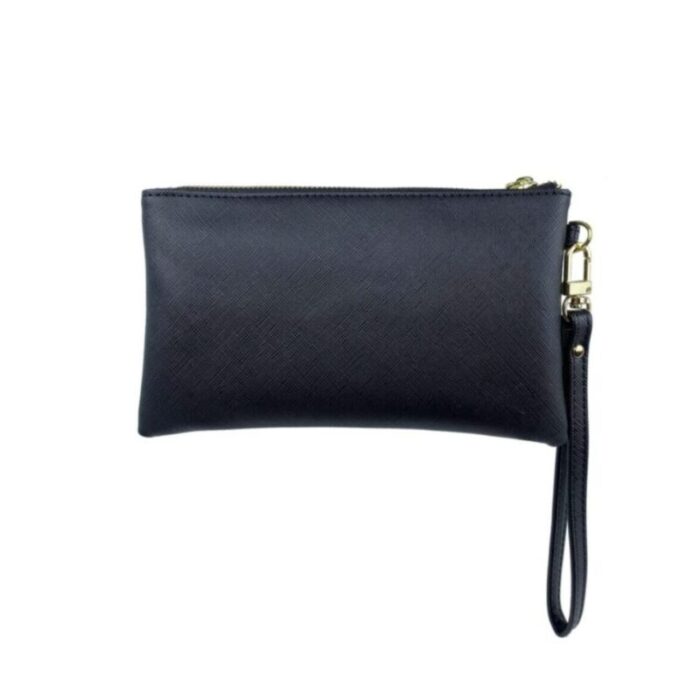 melco saffiano effect wristlet pouch black 240822053220 1