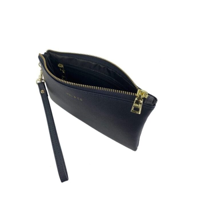 melco saffiano effect wristlet pouch black 240822053220 3