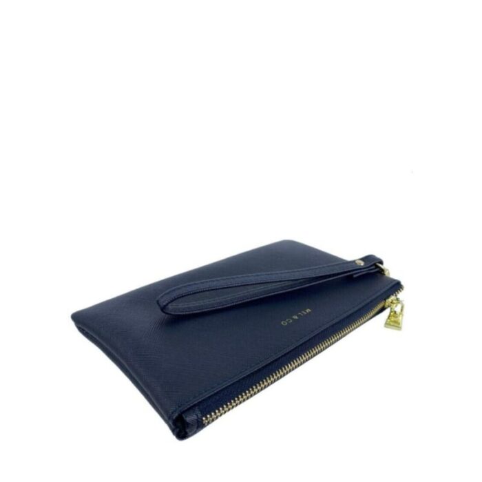 melco saffiano effect wristlet pouch navy 240822053359 3