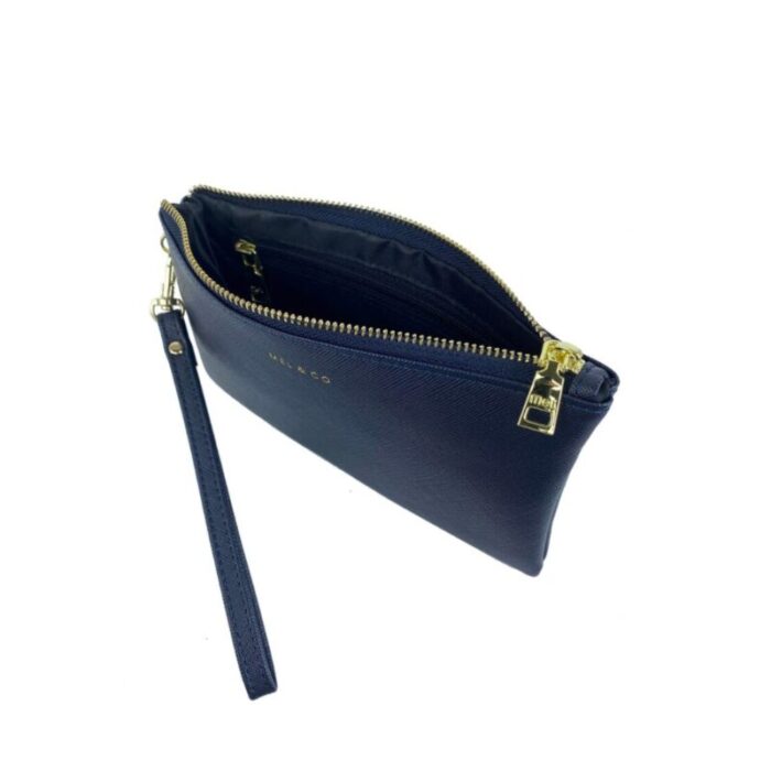 melco saffiano effect wristlet pouch navy 240822053359 4