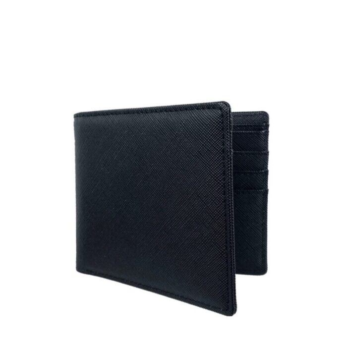 melco saffiano leatherette basic bi fold wallet black 230727120951