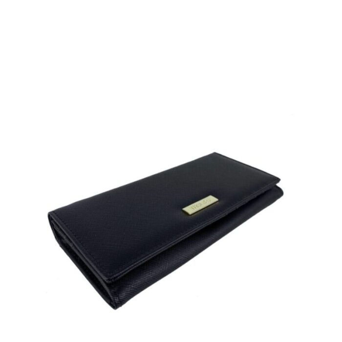 melco saffiano leatherette basic flap long wallet black 240822053247 3