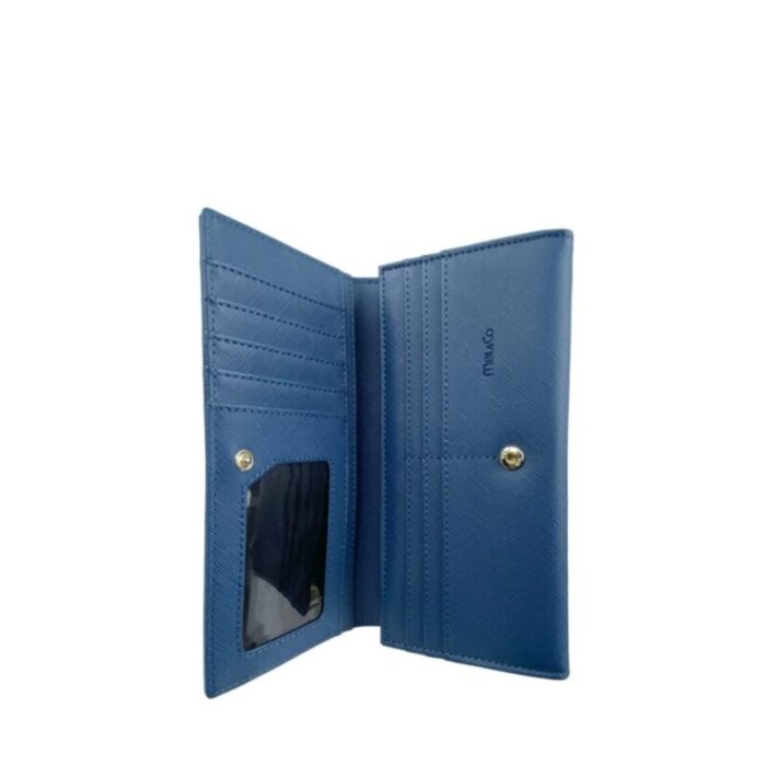 melco saffiano leatherette basic flap long wallet blue 240822053146 2