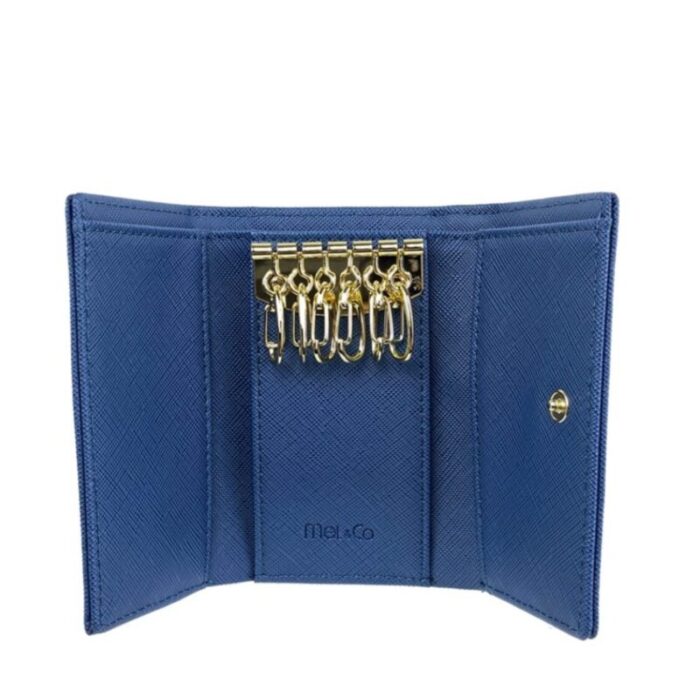 melco saffiano leatherette basic key pouch blue 230925060701 4