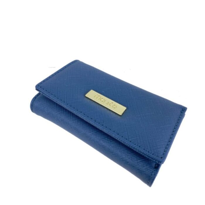 melco saffiano leatherette basic key pouch blue 230925060701