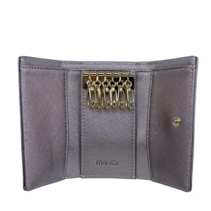 melco saffiano leatherette basic key pouch gun 230925061022 4