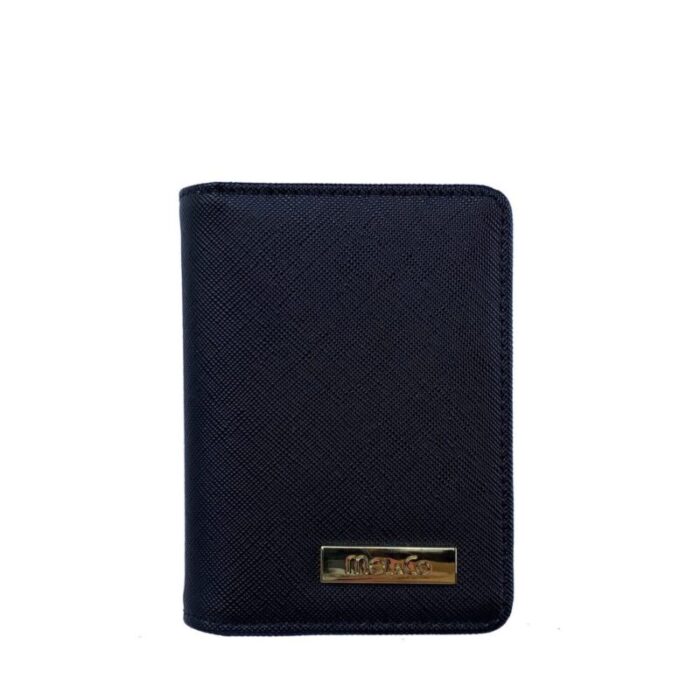 melco saffiano leatherette bifold card holder black 240426092446