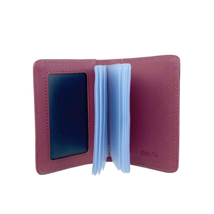 melco saffiano leatherette bifold card holder rose 230727043359 3