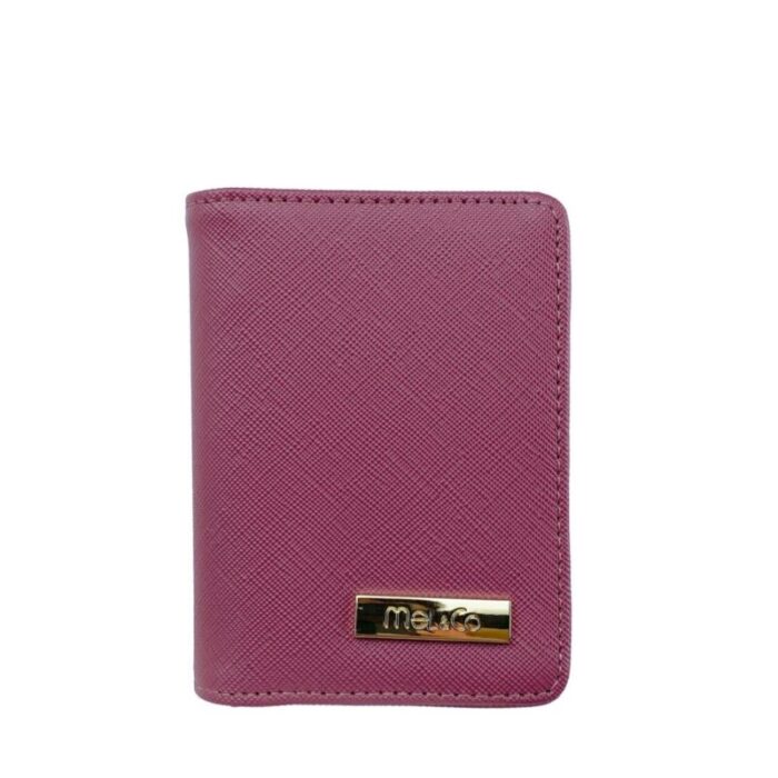 melco saffiano leatherette bifold card holder rose 230727043359