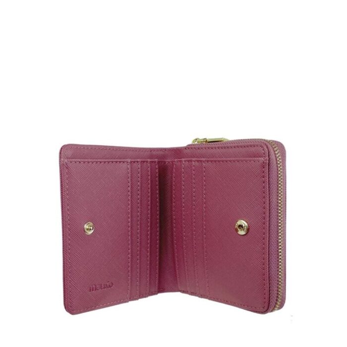 melco saffiano leatherette bifold zip coin card wallet rose 230707015229 3