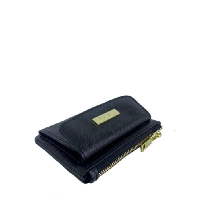 melco saffiano leatherette front flap pocket pouch with keyring mf1589 blk 240105042944 3