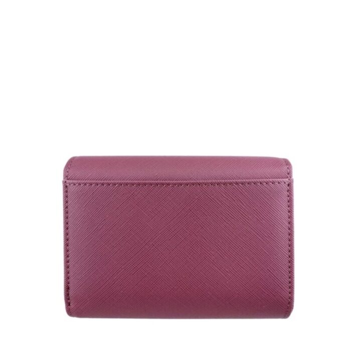 melco saffiano leatherette half flap mid size wallet rose 230707015230 3