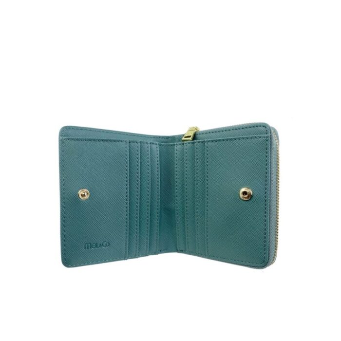 melco saffiano leatherette snap wallet with zip around compartment sea green 240423033340 2