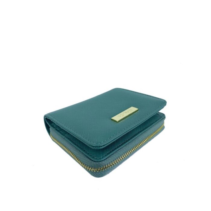 melco saffiano leatherette snap wallet with zip around compartment sea green 240423033340 4