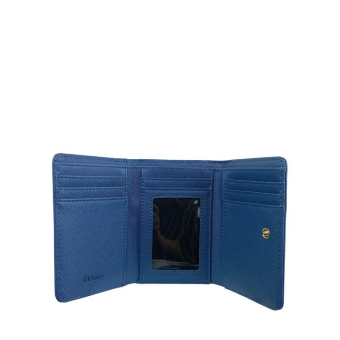 melco saffiano leatherette tri fold zip coin card wallet blue 240426092439 4