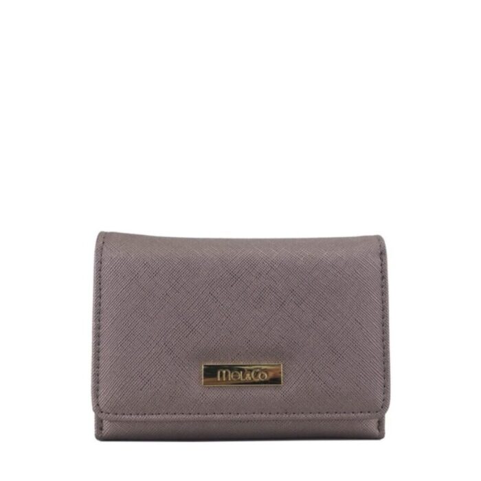 melco saffiano leatherette tri fold zip coin card wallet gun 230531104346