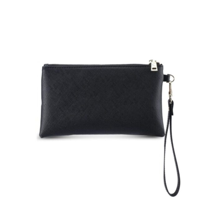 melco saffiano leatherette wristlet pouch black 240822053237 1