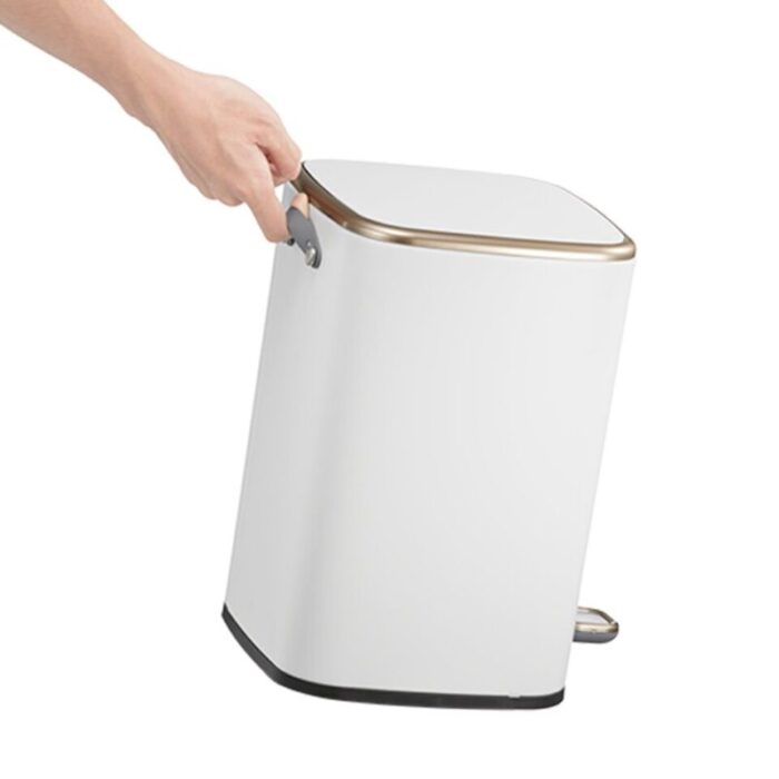 stainless steel rectangle step bin with soft closing lid l232xw292xh348cm 9l white cubo281hb ek9333 9 mw 240924125249 1