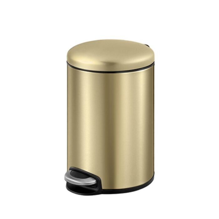 stainless steel round step bin with soft closing lid 25xh42cm 12l champagne gold maggey281hb ek9213 12 cg 240924125250