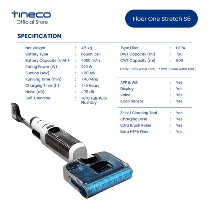 tineco floor one stretch s6 smart cordless vacuum cleaner 180lay flat 70c 5mins flashdry self cleaning 241009110851 7